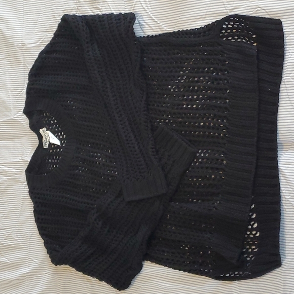 🔥$5 SALE!.Blue Crush large open knit (fishnet like) loose fitting sweater. Sz M - Picture 5 of 10
